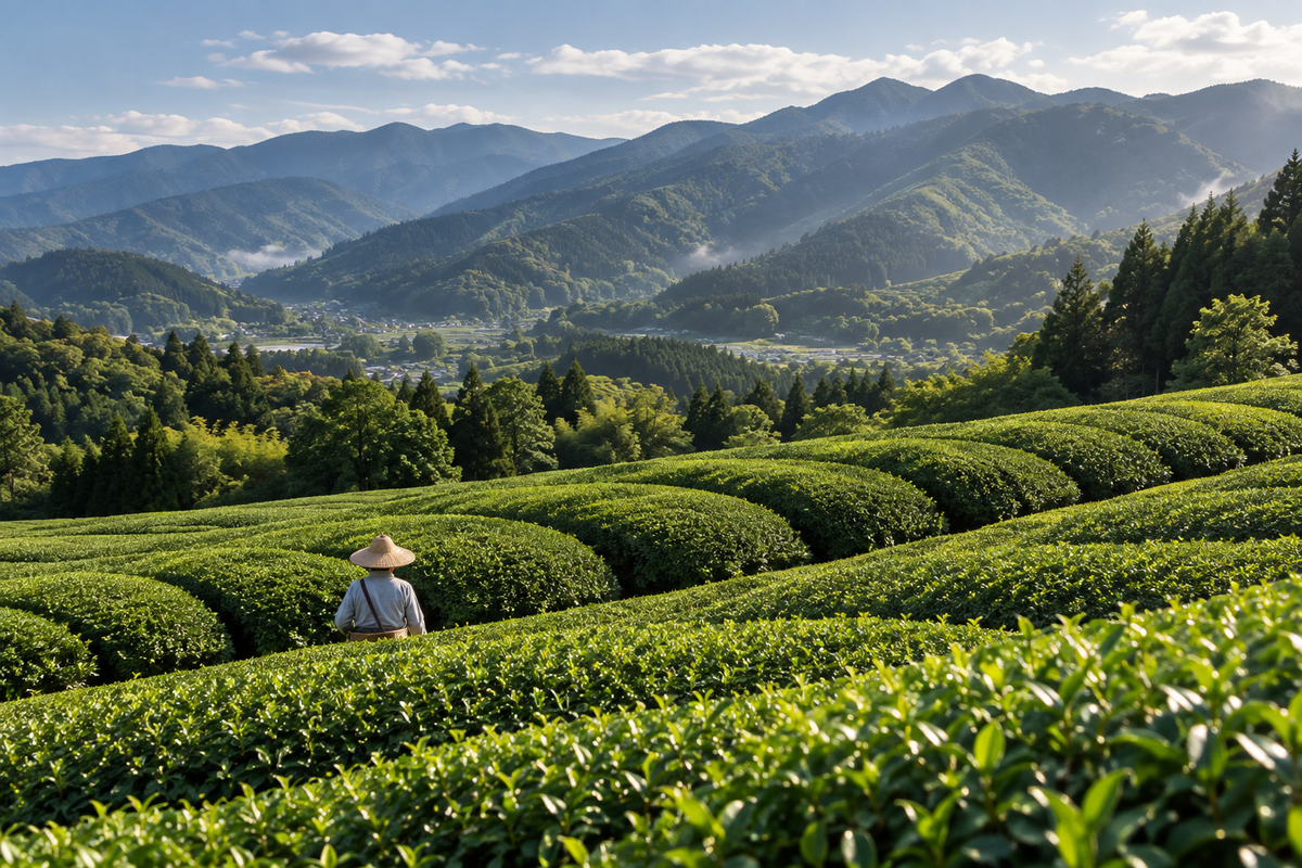 Tea fields in Uji, Kyoto