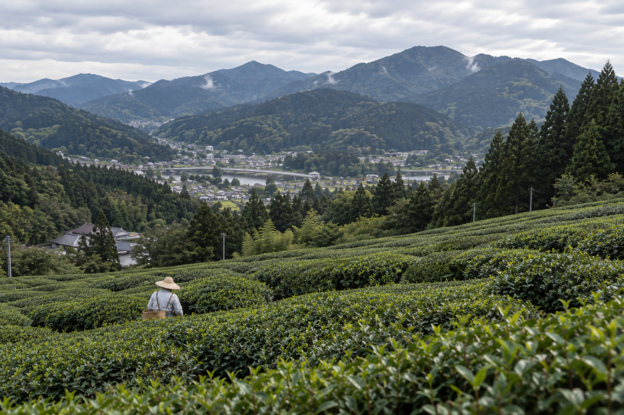 Tea fields in Uji, Kyoto